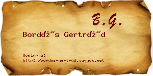 Bordás Gertrúd névjegykártya